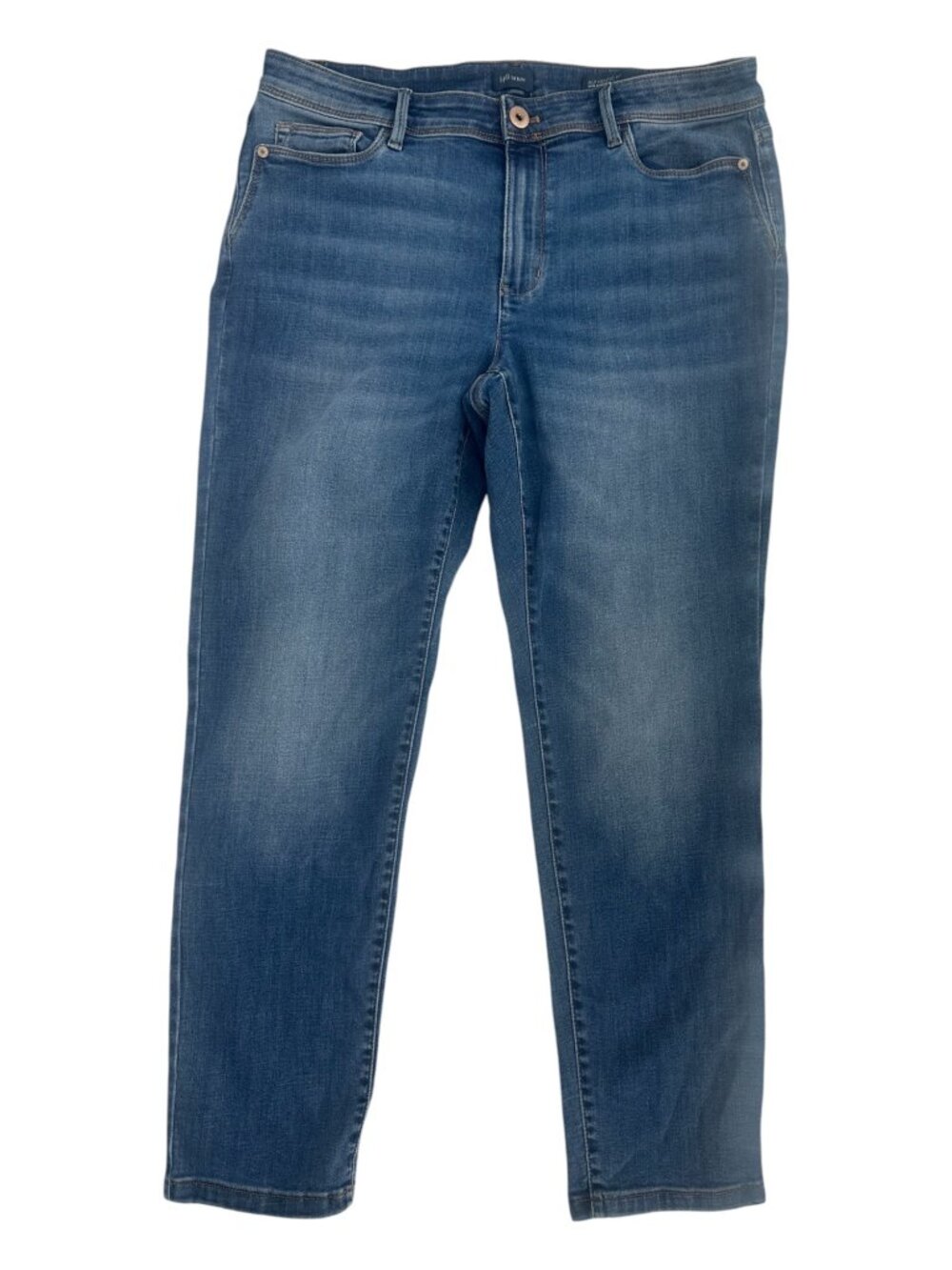 J Jill Authentic Fit Slim Ankle Jeans Womens 12 Medium Wash Blue Denim Stretch - Picture 2 of 11